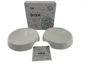 Set of 2 Cat Guru NEW No Whisker Stress Smart Design Non Slip Food Dish Bowls