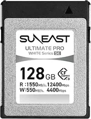 SUNEAST (Japan) Ultimate PRO White Series SE 128GB Cfexpress Type B Memory Card Read: 1550MB/s Write: 550MB/s with TLC NAND