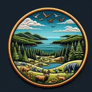 Groundhog Patch Iron-on Applique Wild Animal Badge Lake Nature Trees Decorative