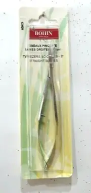 Bohin Scissors Tweezer 5in Straight Blades Sewing / Needlepoint / Crossstitch