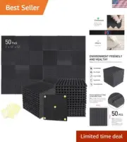50 Pack Acoustic Foam Panels 1" x 12" x 12" Sound Proof Foam Panles High Desn...