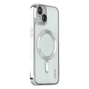 For iPhone 14 ic Phone Case Electroplating Clear TPU Cover with Lens Protector
