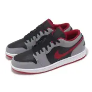 Nike Air Jordan 1 Low AJ1 Black Light Smoke Grey Gym Red Men Casual 553558-060
