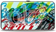 [Buckle-Down] Coca-Cola Wallet, Hinged, Coca Cola Coke Logos and Bottle Pop Art White Multi Color, Vegan Leather