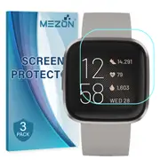 [3 Pack] Fitbit Versa 2 Ultra Clear Screen Protector TPU Film for Fitness Tracker by MEZON – High Protection, Shock Absorption (Versa 2, Clear)