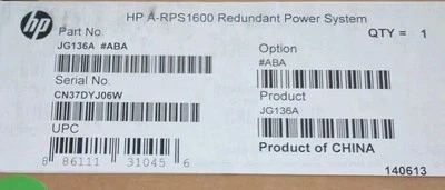 HPE RPS1600 Redundant Power System,Power Supply for Networking Device JG136A#ABA