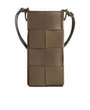 Bottega Veneta Woven Strap Phone Case One size Brown
