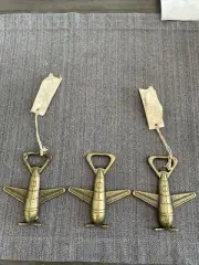 Airplane Bottle Opener New Antique Gold Wedding Party Favor Propeller Plane (3)