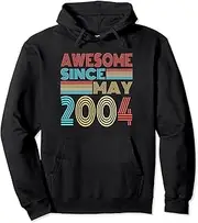 [VidiAmazing] 18th Birthday Awesome Since May 2004 18 Years Old Retro Pullover Hoodie ds295