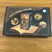 DIY Book Nook Kit,Diy Miniature House Dollhouse Kit, 3D Wooden Puzzles Bookshelf