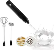 [Zarek] Milk Frother Handheld, Rechargeable Electric Foam Wand Maker for Coffee, 3 Speeds Mini Milk Foamer Drink Mixer with 2 Whisks for Bulletproof Coffee Frappe Latte Cappuccino Hot Chocolate（Black）