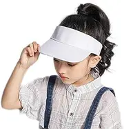 [KorhLeoh] Sports Sun Visor Hats, Cotton Empty Top Baseball Cap for Kids Adjustable UV Protection Sun Hat for Beach Golf Tennis