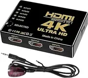 HDMI Switch 5X1, Support HDCP 1080p 5 in 1 Out HDMI Switcher 4K Intelligent 5 Port 4K HDMI Auto Switcher Box Audio/Video Switcher Adapter Compatible with 4K Ultra HD Resolution for PC Xbox(5 in 1 Out)