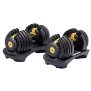NNEDSZ 48kg Adjustable Dumbbell Home Gym Set Gold