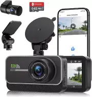 Dash Cam Front and Rear,4K+1080P Wifi Dual Dash Camera for Cars with App, 3" IPS