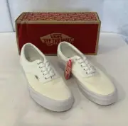 Size 9.5 Men's Vans Era White Marshmallow Round Toe Low Top Lace Up Sneakers