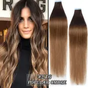 Tape Extension Invisible Remy Russian Human Hair Tape In Extensions Skin Weft AU