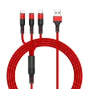 3 in 1 Super Fast Charge for iPhone, Micro USB and Type C charging cable