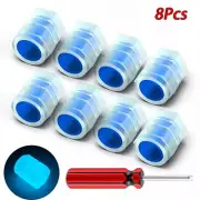 8 Pcs LED Wheel Lights Tire Valve Cap Lamp For Car Truck Motorcycle with tool