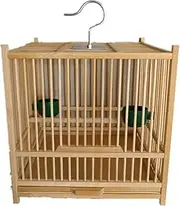 Bird Supplies Wooden Bird Carrier Bird Cage Small Bird Cage Parrot Cage Handmade for Peony Black Wind Canary Love Bird and Other Types of Birds Bird Playground