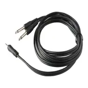 8ft PA Audio Cable Male Stereo to Dual 1/4" Male Mono Guitar Microphone DJ Cable