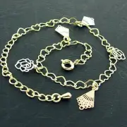 GENUINE REAL 18K YELLOW GOLD FILLED GIRLS KIDS CHARM BRACELET BANGLE