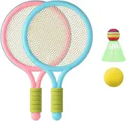 Kids Tennis Racket Set Plastic Toddlers Badminton Racquet with Badminton Ball Tennis Ball