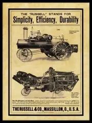 1906 Russell Traction Engine, Cyclone Thresher NEW Metal Sign: Massillon, OhiO