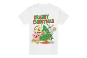 SpongeBob SquarePants Mens Decorating Christmas Tree T-Shirt (White) - UTTV6365