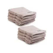 8pc Onkaparinga 30x30cm Flinders Face Washer 600gsm Pink Blush
