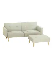 Artiss Sofa Bed Ottoman 3 Seater Beige