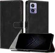 [Netany] Case for Motorola Edge 30 Neo/Edge 30 Lite, PU Leather Flip Wallet Phone Case with Magnetic Card Slots Stand Function Case for Moto Edge 30 Neo - Black