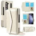 Soft Kickstand Strap Shockproof Wallet Case w/ S Pen Slot fr Galaxy Z Fold 6/5/4