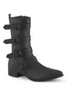 Pleaser Demonia WARLOCK-110-C 1 1/2" Block Heel Pointed Toe Mid-Calf Boot