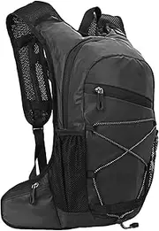 8L High Visibility Reflective Cycling Hydration Backpack Sports Running Hiking Backpack Travel Daypack Shoulder Bag Grey