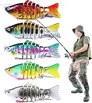 Bass Lures Freshwater | 7 Section Type Realistic Fishing Lure Kit - Versatile Supplies for Streams Rivers Ponds Lakes Freshwater Saltwater