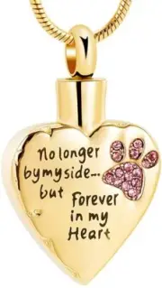 Memorial Cremation Jewelry No Longer by My Side, Forever in My Heart Locket Pets