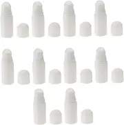 Mikinona 10pcs Refillable Roller Bottles for Essential Oils Leak DIY Aromatherapy Containers with Smooth Plastic Roller Ball Travel Perfume Bottles White