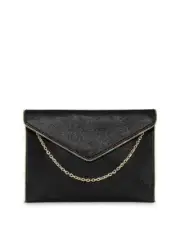Rebecca Minkoff Black Leo Clutch with Chain Strap - New with Tags