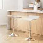 2x Artiss Bar Stools Kitchen Stool Chairs Set Dining Gas Lift PU Leather White
