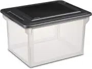 File Box, Stackable Storage Bin with Lid, Plastic Container to Organize Taxes, P