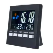 Digital Display Thermometer Humidity Clock Colorful LCD Alarm Calendar Weather K