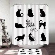 Black and White All You Need is Cats Shower Curtain