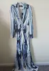 Fashion Nova Reign Maxi Dress Multicolor Size S Long Sleeve V Neck Lined Slits