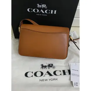 正品coach studio 19焦糖色真皮斜背包