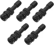 OSOLADY 5pcs Valve Stem Caps for Car Tires Aluminum Alloy Essential Auto Supplies for Truck Vehicle Tire Replacement Hardware Black