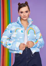 [Dolls Kill x Care Bears] Castle In The Clouds Puffer Jacket