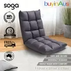 SOGA Grey Lounge Floor Recliner Adjustable Lazy Sofa Bed Foldable Gaming Chair