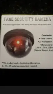 Dummy Camera Fake Security CCTV Dome Camera Flashing Red LED Light In & Outdoor