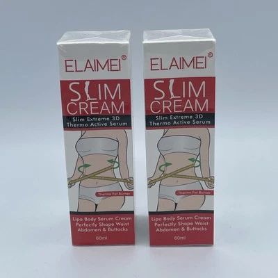 Elaimei Slim Cream Lipo Body Cream Thermo Active Fat Burner LOT OF 2 exp. 7/4/26